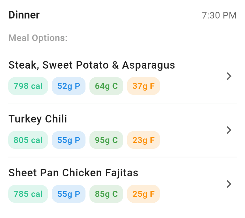 Meal Plan Dinner