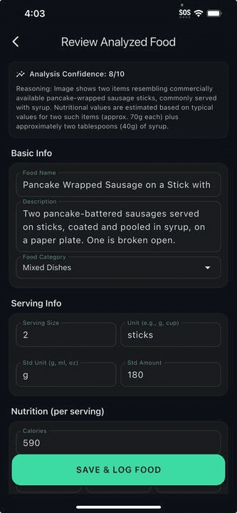 AI analyzing food picture and showing analysis review - Image 1