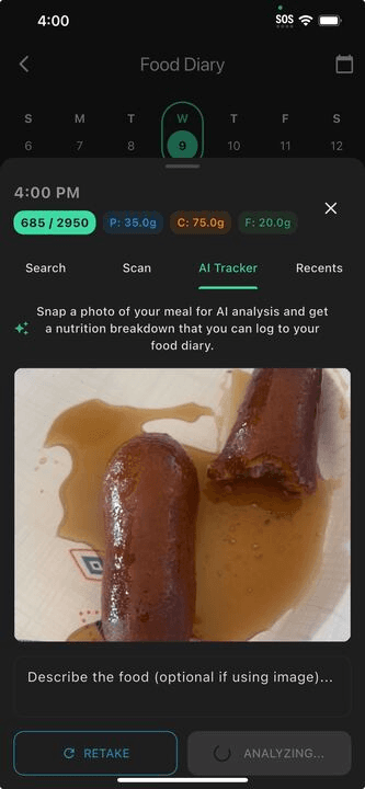 AI analyzing food picture and showing analysis review - Image 2