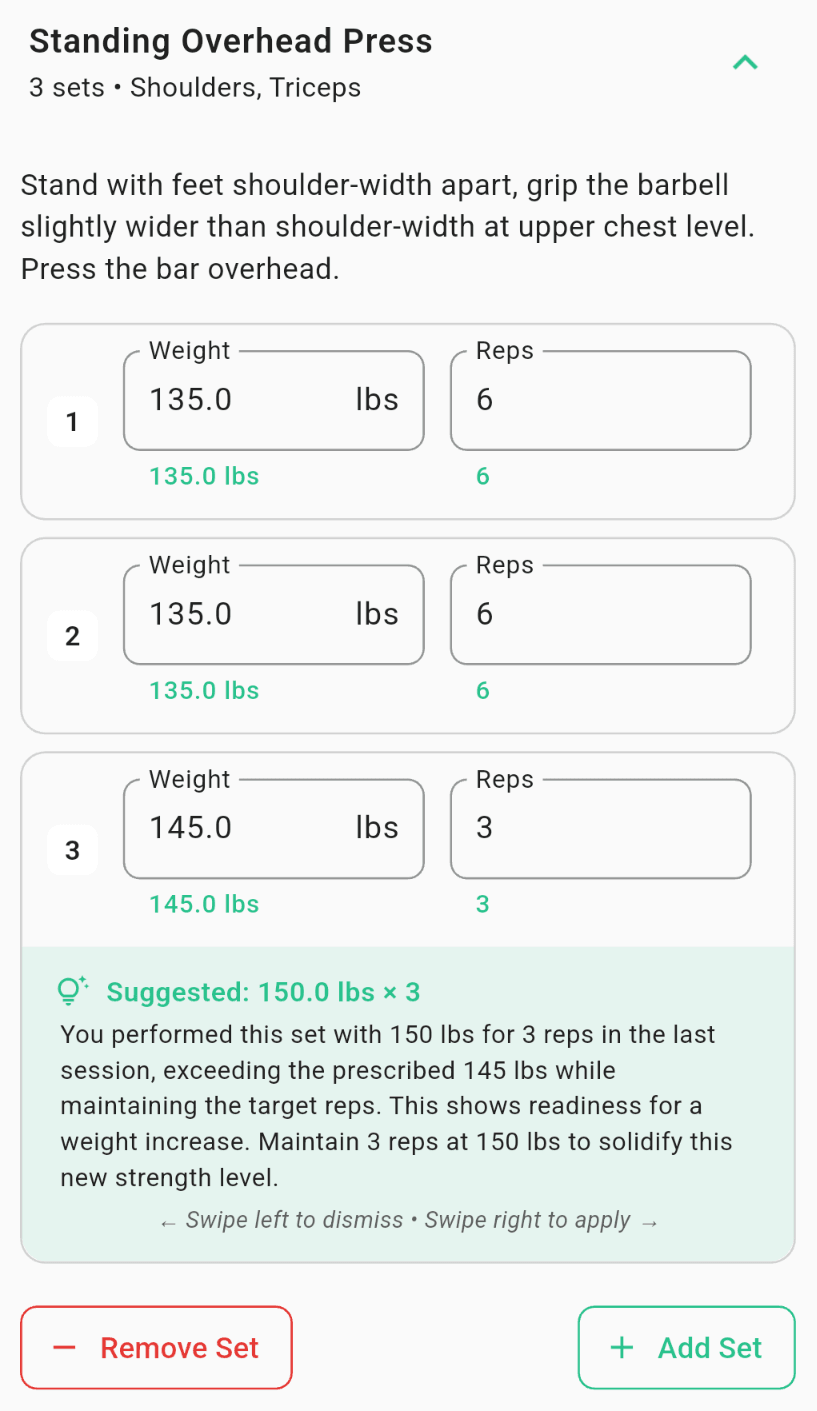 Live Workout Tracking